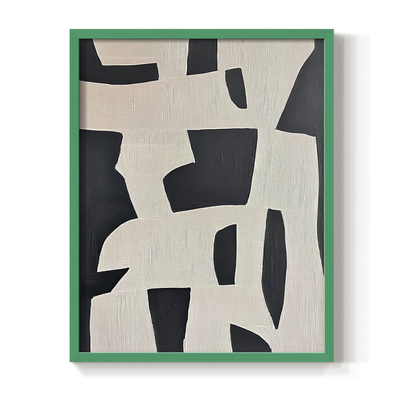 Série ABSTRACT dxcv - impression encadrée de qualité supérieure - prête à être accrochée - aucun clou requis, Vert