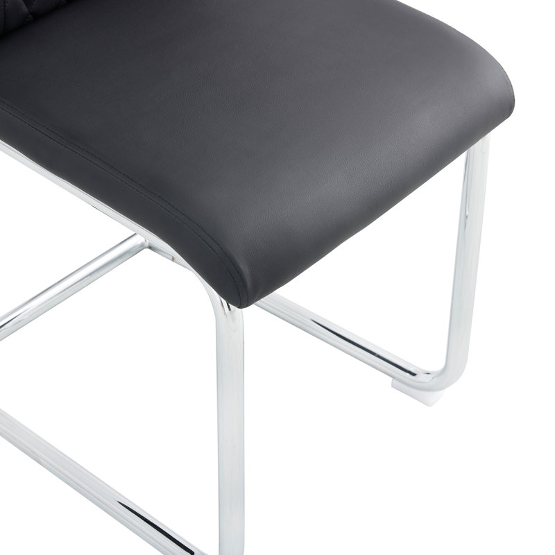 Ensemble de salle à manger 7 pièces Holloman, 7 pièces : table, 6 chaises, Noir