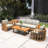 Cooksey Solid Wood 5-Person Sofa Seating Group With Cushions