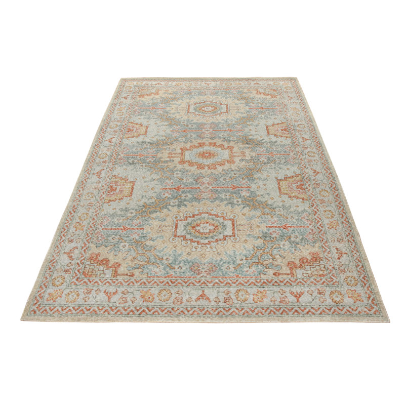 Distressed Homage Hand Knotted Wool Geometric Area Rug, Rectangle 14' x 20'