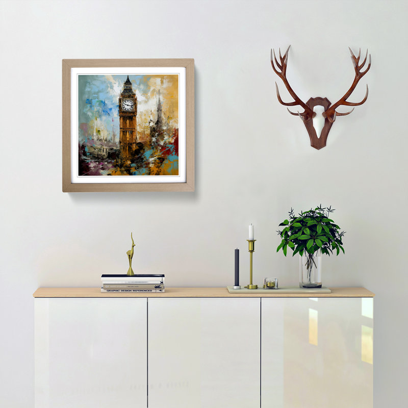 Single Picture Frame Print on Wood, Oak