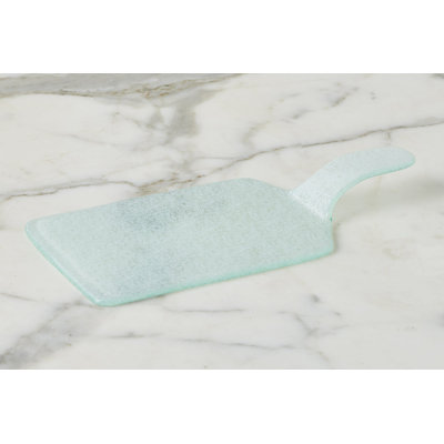 Mini Glass Rectangle Cheese Tray, White