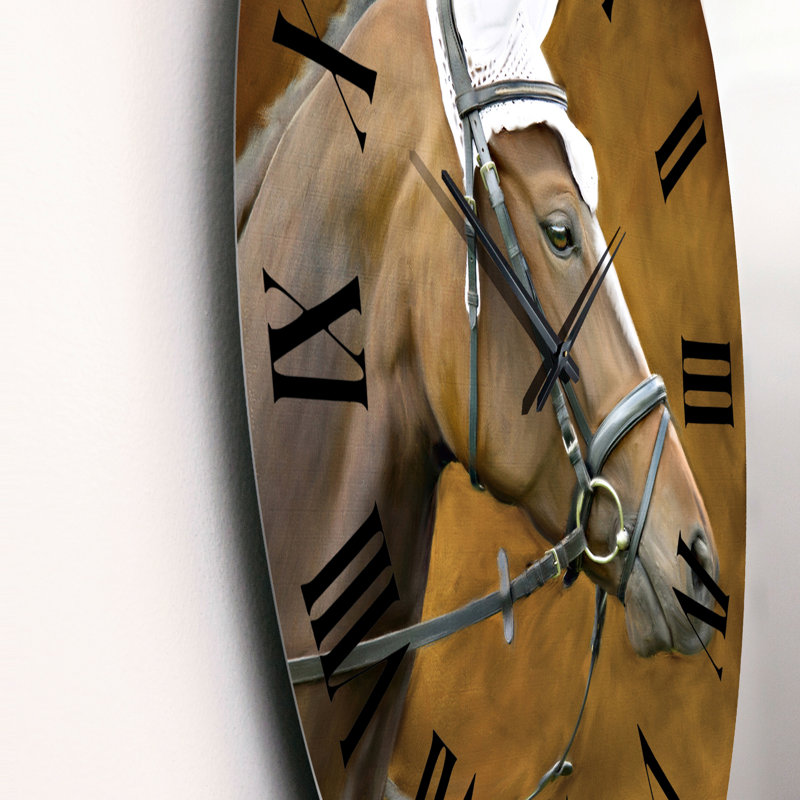 Portrait d'une maison brune - Horloge murale traditionnelle, Grand