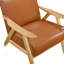 Chaise d'appoint rembourrée en similicuir Modern Home Furniture avec dossier et siège rembourrés, structure en bois d'hévéa massif, finition naturelle-120895889