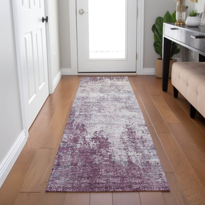 Aleighna Area Rug with Non-Slip Backing, Runner 2'3" x 7'6"