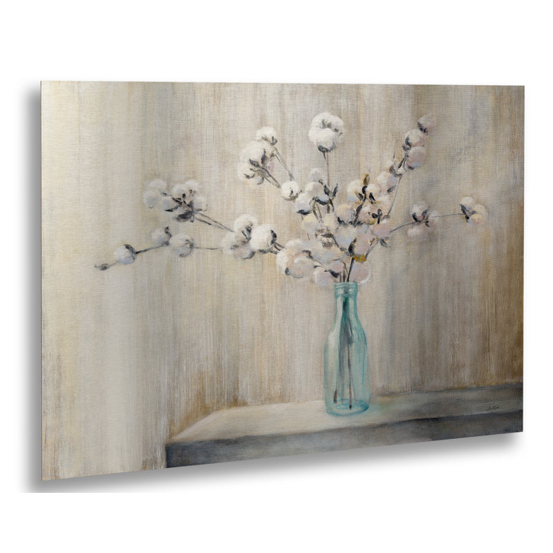 «Cotton Bouquet», reproduction de peinture acrylique, 16" H x 22" L x 1" P, Sans cadre