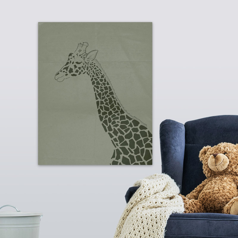 Décoration murale pour enfants giraffe ii, H 30 po x l 24 po x P 1,2 po, Toile tendue avec châssis