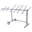 36 in. Steel Auto Paint Stand with Adjustable Hood Hanger and Spray Rack, Silver