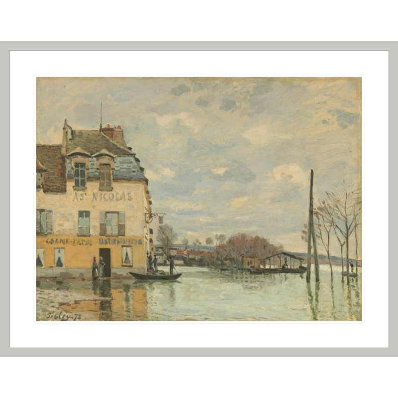 «Flood at Port-Marly» par Alfred Sisley, impression giclée sur cadre, H 32,97 po x l 41,5 po