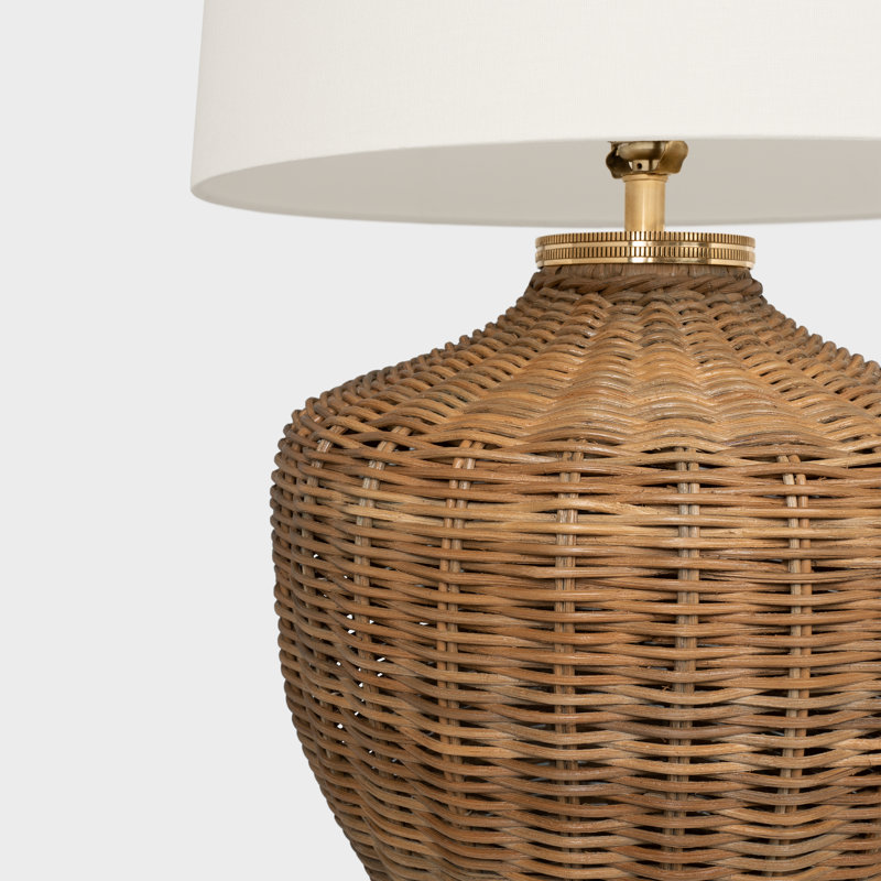 Evie Table Lamp, Natural Wicker