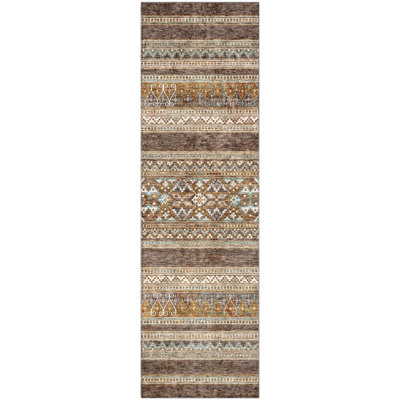 Premium Machine Washable Prisco Chocolate Rug