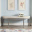Banc rembourré capitonné beige clair Coastal