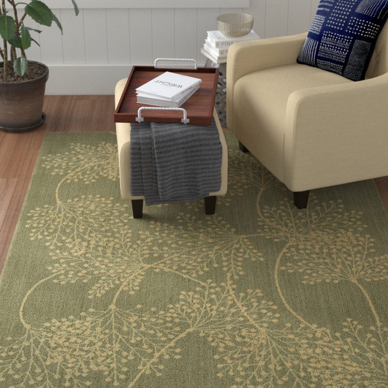 Hartville Viscose Floral Indoor Rug, Rectangle 3'6" x 5'6"