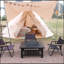 Foyer de table carré en métal 32 po avec foyer et foyer pour le camping, le chauffage extérieur, le feu de joie et le pique-nique