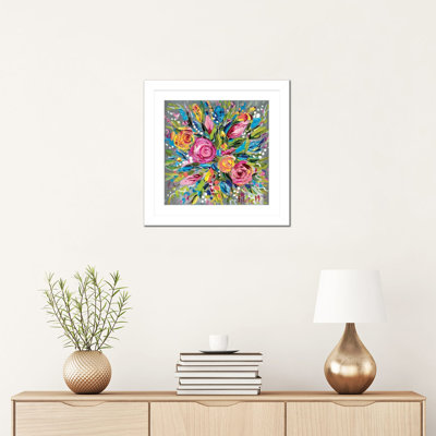 Bouquet de printemps - reproduction d'art murale - papier d'art encadré