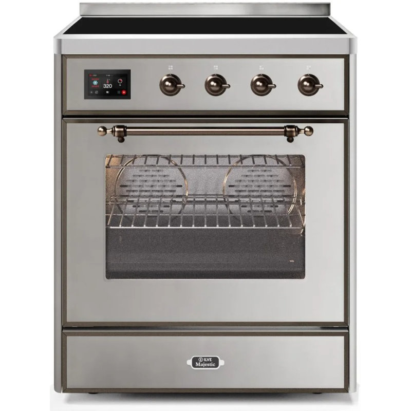 ILVE Majestic II Series 40 inch Induction Range with 6 Induction Elements (Glass Door), Stainless Steel/Bronze