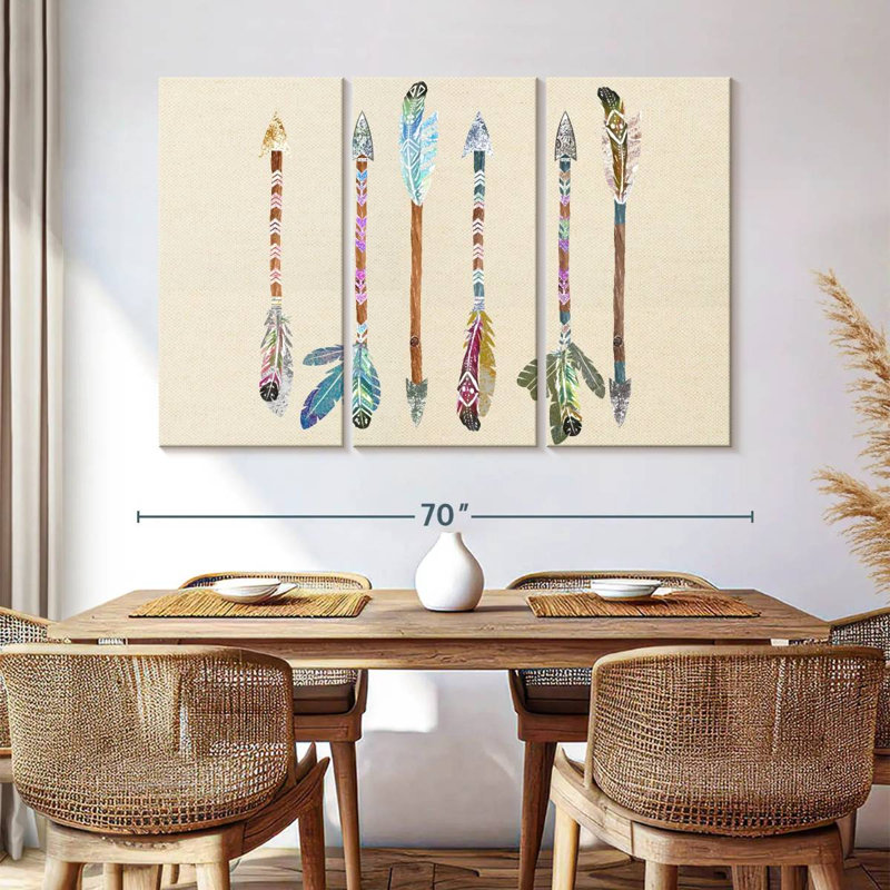Kerner Decorative Boho Feathers, 42" H x 65" W