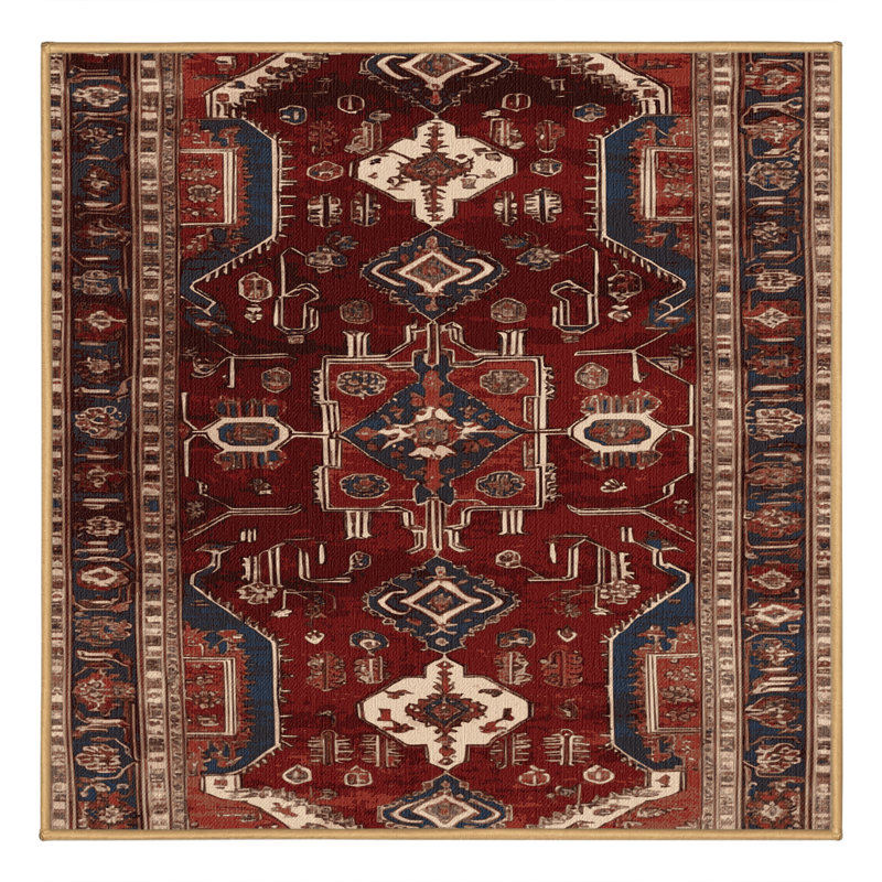 Tapis brun lavable à la machine, Carré 6 pi