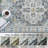 Oriental Non-Slip Machine Washable Area Rug in Grey/Yellow/Cream for Living Room, Bedroom, Hallway Runner Indoor Rugs-2037194545