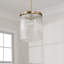 Luminaire suspendu 1 lumière l 11 po x H 16 po avec verre cannelé biseauté transparent-107163590