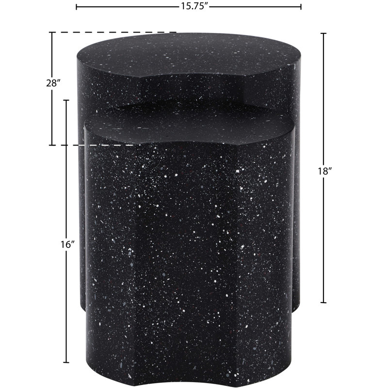 Ismah Iron Top End Table Set, Black