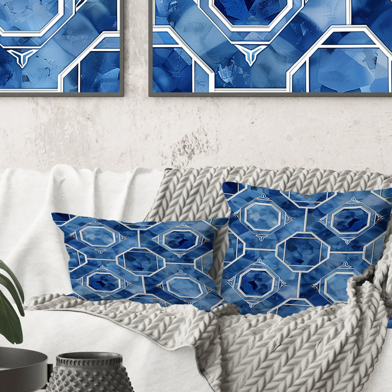 Coussin Blue Octagon Patten III - Modern