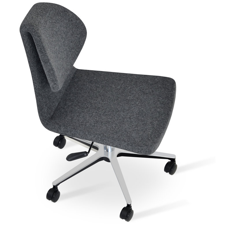 Gakko Task Chair, Black Faux Leather
