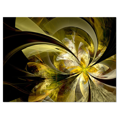 «Bright Golden Fractal Flower Design», impression sur toile tendue