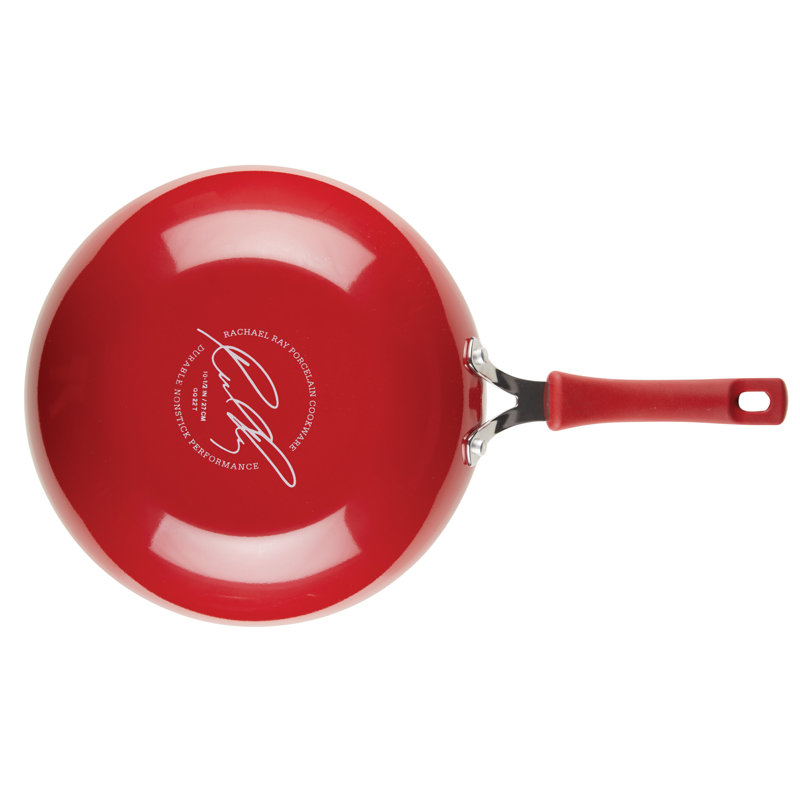 Rachael Ray Cook Create Aluminum Nonstick Stir Fry Pan, Red