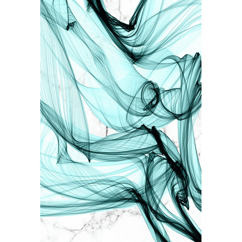 «Teal Ribbons V» par Irena Orlov, impression sur toile tendue, H 48 po x l 32 po