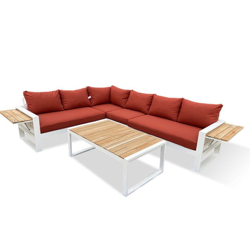 Ilaisa 6 - Person Patio Conversation Set with Cushions, Red