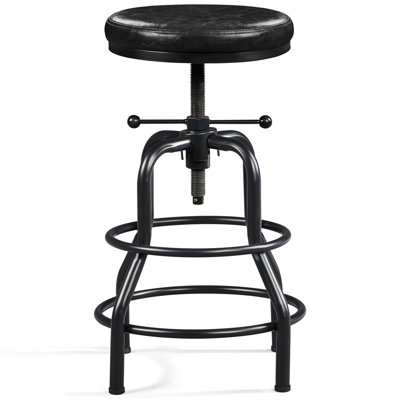 Palmquist Swivel Upholstered Adjustable Height Counter Stool with Metal Frame