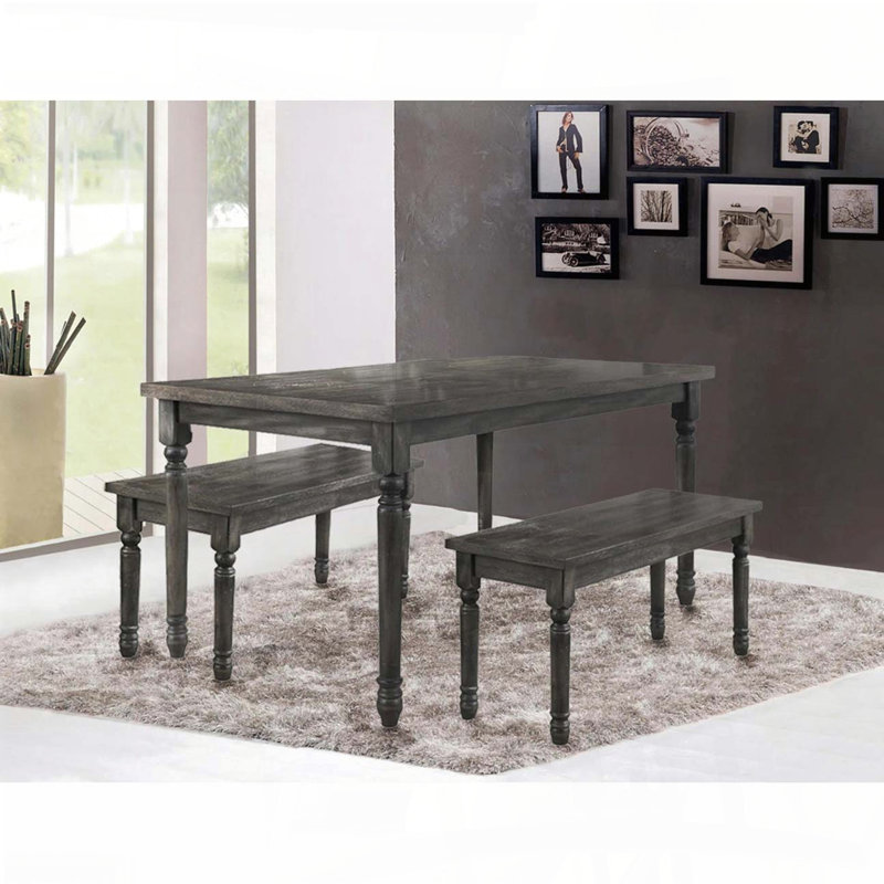 59'' Weathered Grey Rectangular Dining Table