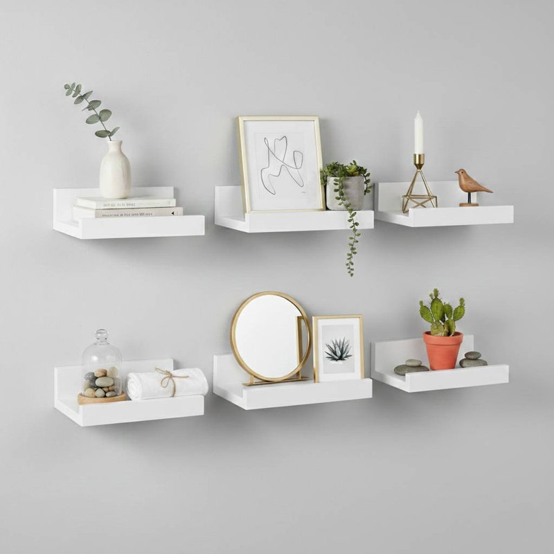 Aneke 6 Piece Floating Shelf, White