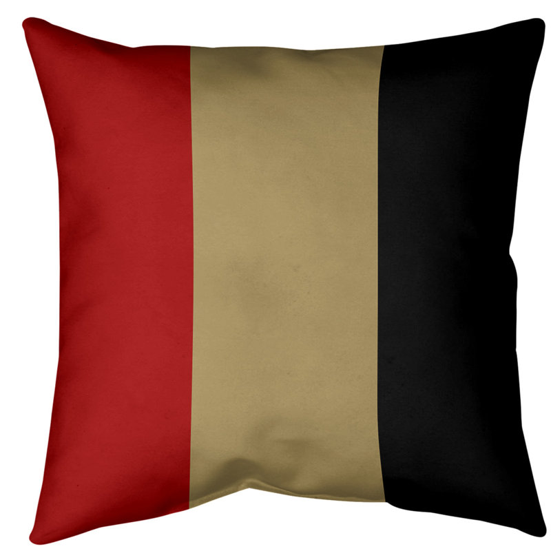 Housse de coussin jeté , 18 po x 18 po, Côté noir / Milieu doré, Polyester filé
