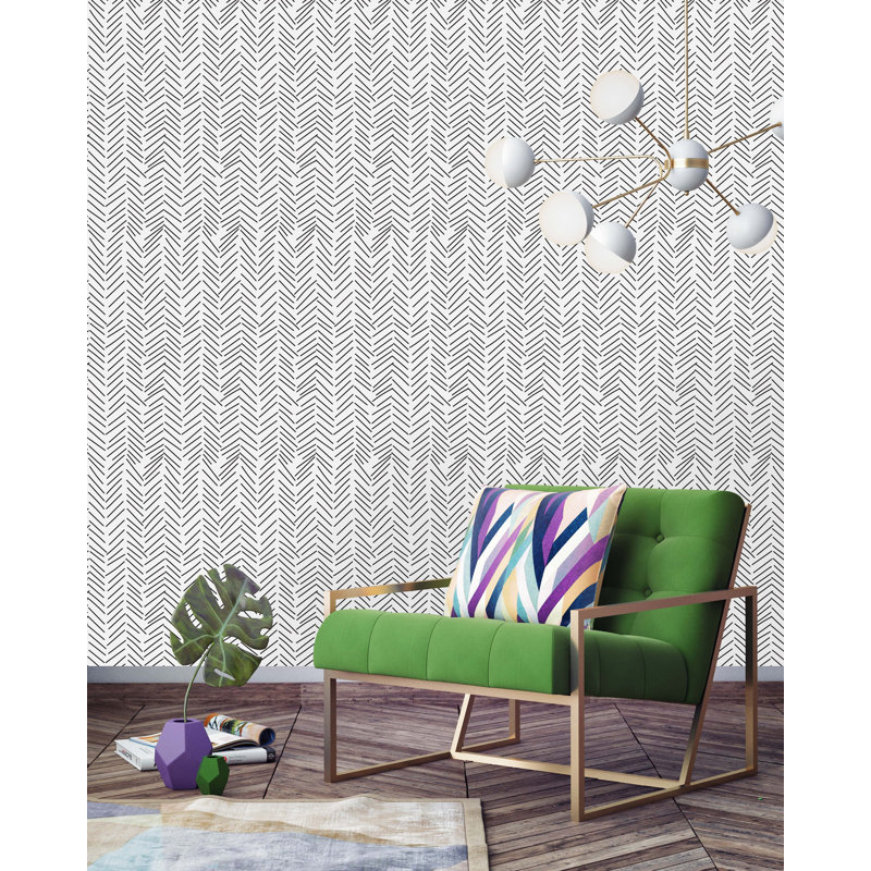 Rouleau de papier peint adhésif Hiers Sticks, 10.42" L x 25" W