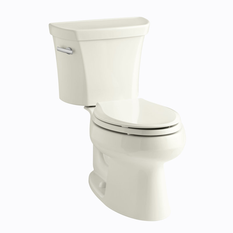 Wellworth Two-piece elongated toilet, 1.28 gpf, Biscuit, Left-Hand