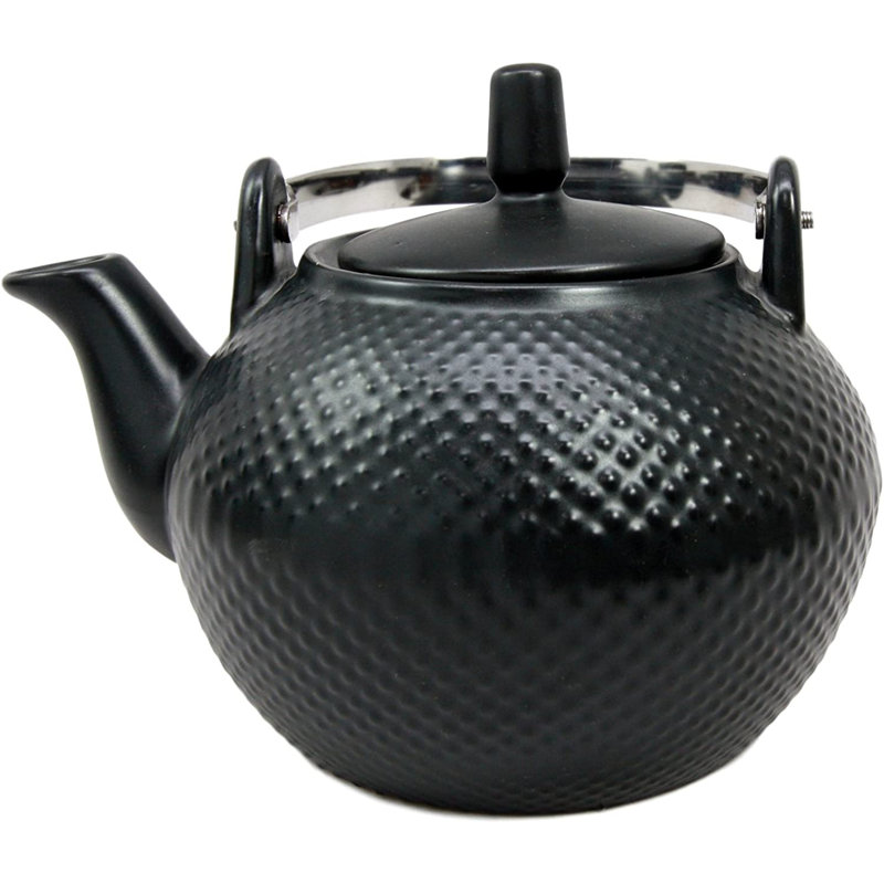 28 oz Théière en céramique, Noir