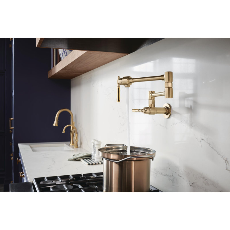 Tulham® Wall Mount Pot Filler, Luxe Gold / Polished Gold