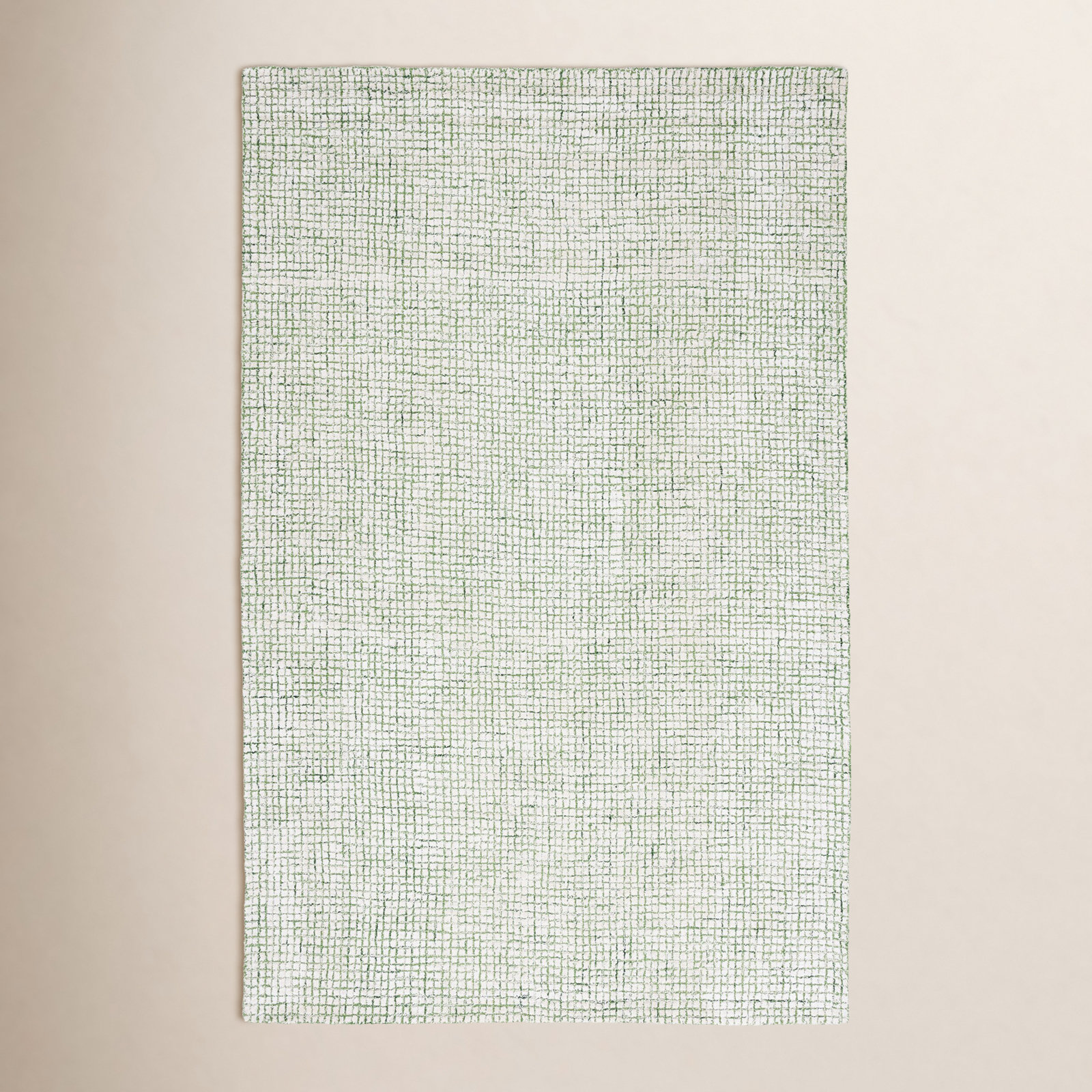 Rowe Ivory Green Hand-Tufted Abstract Rug, Rectangle 8' x 10'