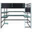 Lit mezzanine double en bois avec bureau, support de rangement latéral, tablettes multiples et lumière RVB, bleu nuage-1837225840-1838682829