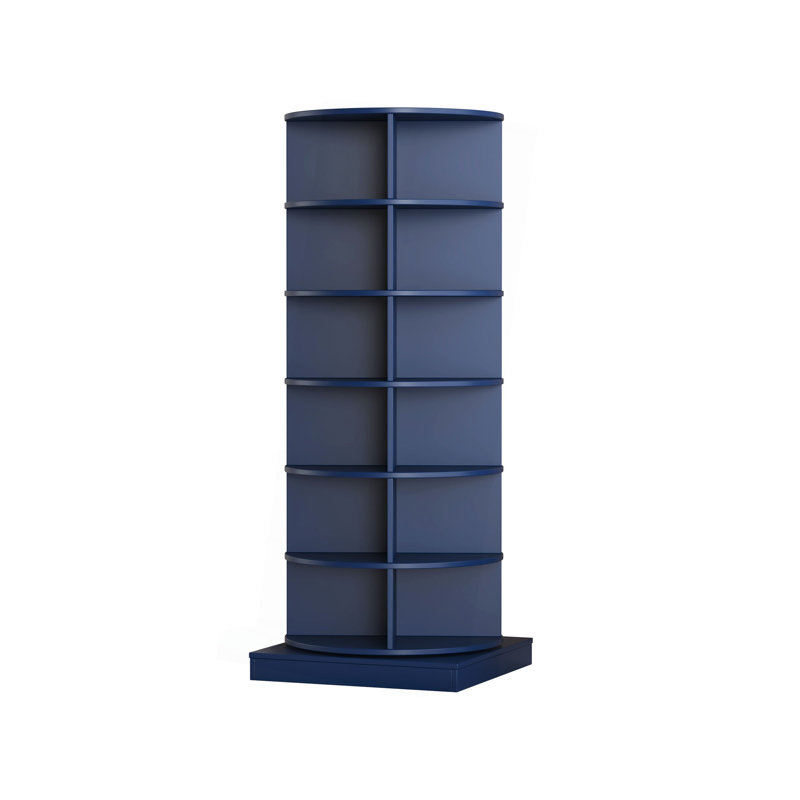 Blue 360 Rotating Shoe Cabinet 6 Layers, Smoke Blue, 6