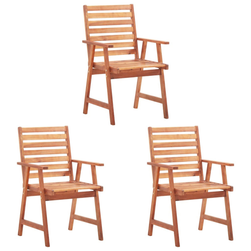 Chaise de terrasse avec coussin à oreilles en acacia Wingert, Noir