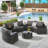 Outdoor Patio Furniture 11-Piece Half-Moon Sectional Round Patio Furniture Set Sofa With Tempered Glass Round Coffee Table(Patio Sofa)-1271916311