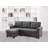 Destiny 84" Dark Gray Linen Reversible Sleeper Sectional Sofa With Storage Chaise-1096021645