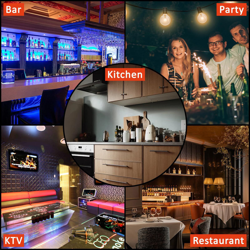 LED Lighted Liquor Bottle Shelf,LED Bar Shelves With Remote & App Control