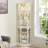 Lighted Glass Corner Display Cabinet With Adjustable Shelves And Built-In LED Lighting For Elegant Home Showcase.-122751238
