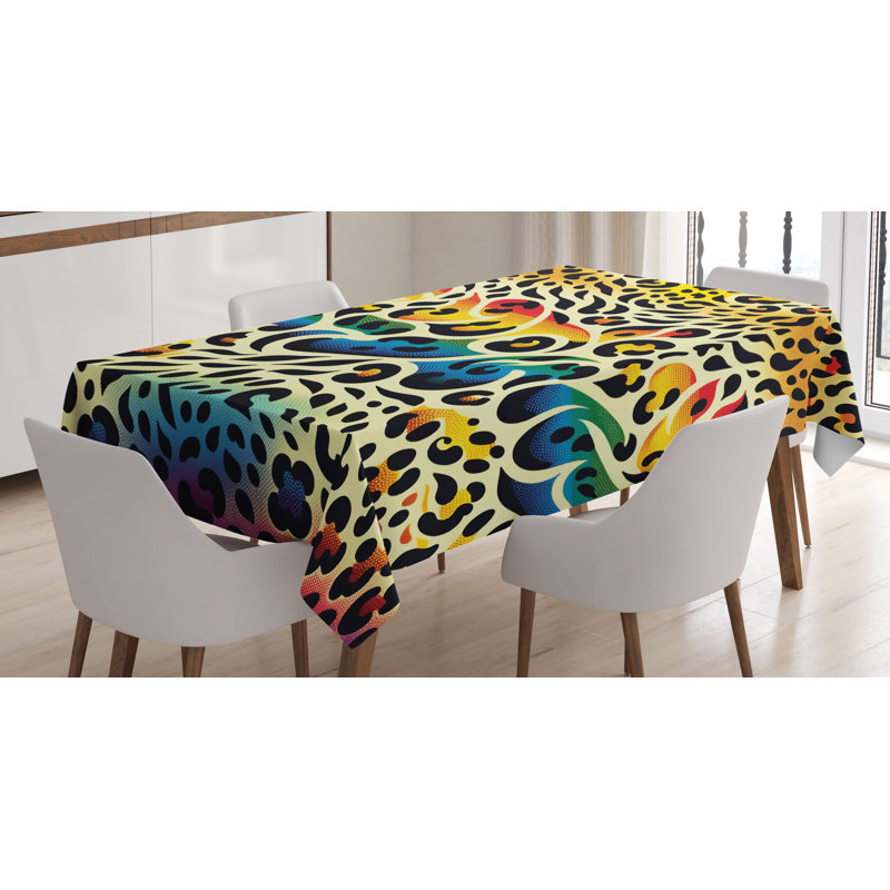 Annaleigh Rectangle Animal Print Microfiber Tablecloth, 70" Rectangle