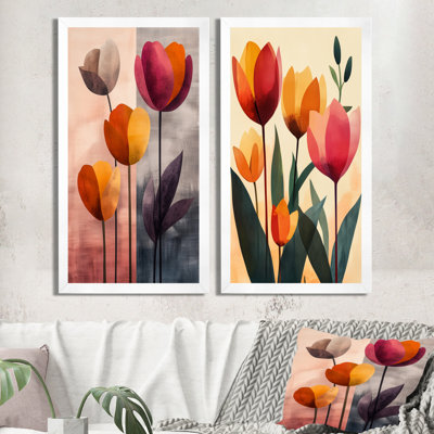 «Retro Tulip», art mural rétro sur toile à motif floral rétro
