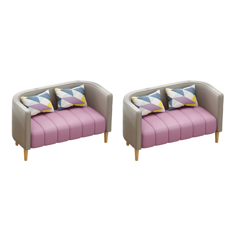 Banc rembourré en similicuir, Grey/Pink